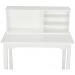 HUIJK Office Desk Painted Study Table and Chair Set White Writing Desk Home Office Student Table