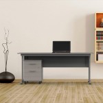 Linea Italia 1 Person Office Computer Desk & Mobile 2 Drawer File Cabinet Work at Home Bundle | Easy to Assemble Furniture 72" x 30" x 30" Ash