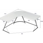 Molblly L Shaped Office Desk 51'' Corner Computer Desk with Round Corner for Study and Gaming Modern Simple Style PC Desk Home Office Desks Table Workstation for Small Spaces-White