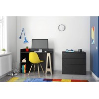 Nexera Atypik 2 Piece Home Office Set Black and Russian Plywood