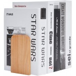 Pandapark Wood Bookends,Pack of 1 Pair,Non-Skid,German Beech,Office Book Stand Beech-A