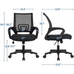Yaheetech Home Office Modern Desk and Chair Set Computer Desk w Drawer & Shelves with Ergonomic Mesh Height Adjustable Office Chair