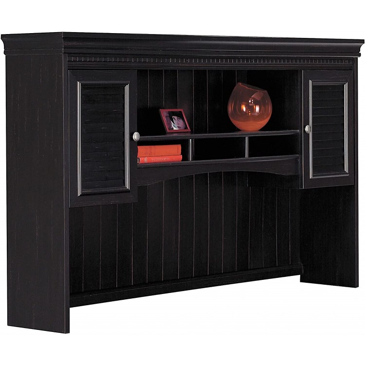 Bush Furniture Fairview Hutch for L Shaped Desk Antique Black Hansen Cherry