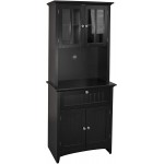 OS Home and Office Framed Glass Doors and Drawer in Black kitchen buffet with hutch