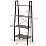 4-Tier Ladder Shelf Bookcase Simple Plant Display Rack Stand Mikalo Ladder Shelf Decorative Ladder Decorative Shelves