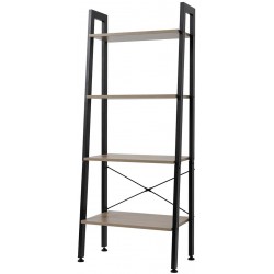 4 Tiers Industrial Ladder Shelf,Bookshelf Storage Rack Shelf for Office Bathroom Living Room，Gray Color 4-Tier
