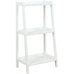 Contemporary Home Living 42.25" White Solid Standing 3-Tier Ladder Shelf