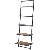 Convenience Concepts Laredo 5 Tier Ladder Bookcase shelf Natural Antique Black Frame