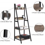 GreenForest Ladder Shelf 4 Tier Bookcase Metal Frame Bookshelf Home Office Coffee Table Industrial Metal Legs with Storage Shelf for Living Room