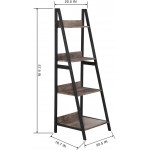 GreenForest Ladder Shelf 4 Tier Bookcase Metal Frame Bookshelf Home Office Coffee Table Industrial Metal Legs with Storage Shelf for Living Room