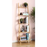 HYNAWIN Corner Ladder Shelf Storage Shelving 5 Tier Books CDs Albums Files Holder in Living Room Home Office,Simple Assembly
