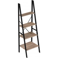 Ladder 4 Tier Leaning Decorative Shelves for Display Black Gray Shelf Stand BlowN Ladder Shelf Decorative Ladder Decorative Shelves