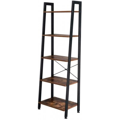 Ladder Shelf 5-Tier Ladder Bookshelf Rustic Storage Shelves Living Room Bedroom Institu Ladder Shelf Decorative Ladder Decorative Shelves