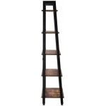 Ladder Shelf,5 Tiers Industrial Ladder Shelf Vintage Bookshelf Storage Rack Shelf for Office Bathroom Living Room