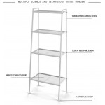 Multifunctional Ladder Shelves 4-Layer Bookshelf Storage Shelf Metal Shelf Simple Assembly White