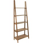 OSP Home Furnishings Bandon 5-Shelf Ladder Bookcase Ginger Brown