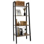 YYAO Bookshelf Storage Rack with 4 Tiers Ladder Shelf for Office Bathroom Living Room Gray