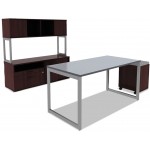 Alera ALELSHH60MY 59w x 15d x 36.38h Alera Open Office Desk Series Hutch Mahogany