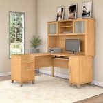 Bush Furniture Somerset 60W L Shaped Desk with Hutch