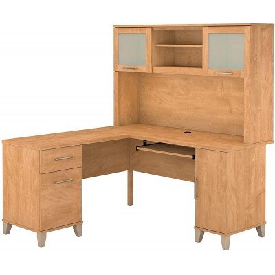 Bush Furniture Somerset 60W L Shaped Desk with Hutch