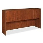 Lorell Hutch with Doors 66 by 15 by 36-Inch Cherry