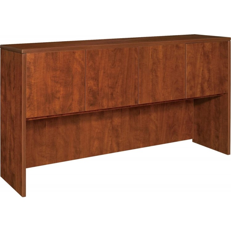 Lorell Hutch with Doors 66 by 15 by 36-Inch Cherry