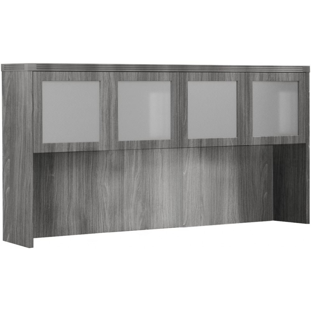Mayline Aberdeen 72" Hutch Cabinet with Glass Doors Gray Steel Tf