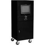 Mobile Security Computer Cabinet Black 24-1 2"W x 22-1 2"D x 60-3 8"H