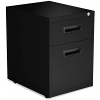 Alera ALEPABFBL Two-Drawer 14.96 in. x 19.29 in. x 21.65 in. Metal Pedestal File Cabinet Black
