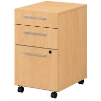 Bush Business Furniture 400 Series 3 Drawer Mobile File Cabinet in Natural Maple