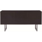 Coaster Home Furnishings Coaster Glavan Contemporary Cappuccino Credenza with Metal Sled Legs 60 W x 16 D x 30 H Silver
