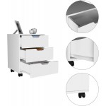 FM FURNITURE Lyon Mobile Three Drawer Filing Cabinet with All Metal Hardware Roller Blade Glide and Three Drawers White Color. for Office