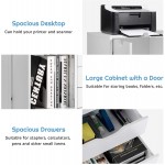 Giantex Drawers Cabinet Mobile Lateral Filing Organizer with 5 Drawers,1 Side Cabinet and Wheels Mobile Side Cabinet Chest for Home Office Storage Use 5-Drawer Dresser 31”x 15.5” x 25.5” White