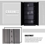 GREATMEET Metal Storage Cabinet,70.8" H Locking Cabinet with 4 Adjustable Shelves and Doors for Home Office 120lbs Capacity per Shelf 70.8" H x 36" W x 18" D Black