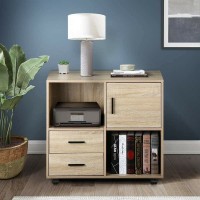Hallway Entryway Closet Storage Stand Modern Home Storage Shelves Office Cabinets with 2 Drawers Wood File Cabinet