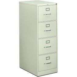 HON 4-Drawer Filing Cabinet 310 Series Full-Suspension Legal File Cabinet 26-1 2-Inch Drawers Light Gray H314