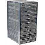 Mind Reader Mesh Desk Storage Organizer Heavy Duty Multi-Purpose Silver 10 Drawer