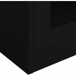 NusGear Office Cabinet Black 35.4"x15.7"x70.9" Steel and Tempered Glass-N5940