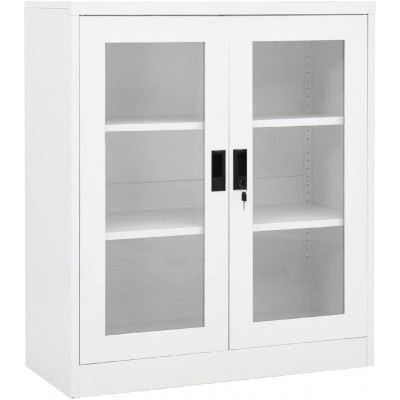 NusGear Office Cabinet White 35.4"x15.7"x41.3" Steel