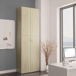 Office Cabinet Sonoma Oak | High Storage Cabinet | Easy Assembly | Typical Filing Cabinet Design | with 2 Doors and 5 Shelves | 23.6"x12.6"x74.8" | Brown