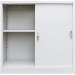 Office Cabinet with Sliding Doors Metal,Metal Storage Cabinet Lockable Doors,Great Steel Locker for Garage Kitchen Pantry Office and Laundry Room,35.4"x15.7"x35.4"