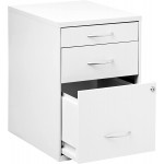 OSP Home Furnishings 3-Drawer Metal File Cabinet White Finish