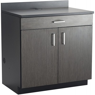 Safco Products 1701AN Modular Hospitality Breakroom Base Cabinet 2 Doors 1 Drawer 1 Adjustable Shelf Asian Night Base Black Top
