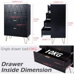 sunseen 4 Drawer Office Storage File Cabinet Craft Storage Organization for Home Office Storage Dresser Cabinet with 4 Metal Legs Black