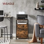 VASAGLE 6-Tier Bookshelf and Mobile Filing Cabinet Bundle Office Shelving and Storage File Cabinet Rustic Brown and Black ULLS062B01 and UOFC71X