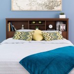 BOWERY HILL Country Style Freestanding Full Queen Bookcase Headboard in Cherry