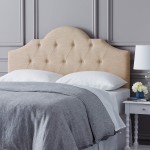 Brand – Ravenna Home Haraden Modern Scroll-Topped Button-Tufted King Bed Headboard 82"W Beige