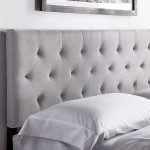 LUCID Mid-Rise Upholstered Headboard-Adjustable Height from 34” to 46” King Cal King Stone
