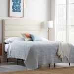 LUCID Modern Upholstered Horizontal Tufted Headboard Queen Pearl