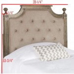 Safavieh Home Collection Tufted Linen Rustic Oak and Taupe Headboard Twin